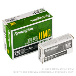 Remington UMC Ammunition 380 ACP 95 Grain Full Metal Jacket – 1000 Rounds