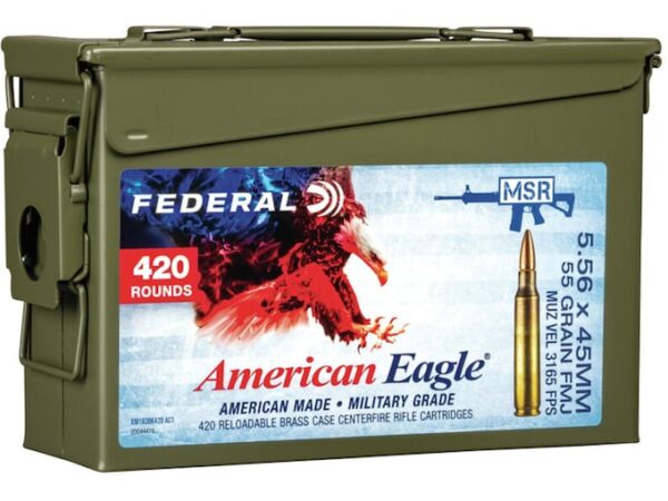 5.56x45 55 Grain FMJ XM193 - Federal American Eagle - 1000 Rounds