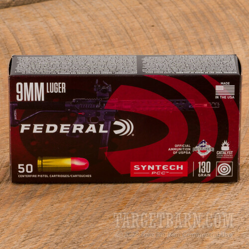 Federal Syntech 9mm 130 Grain Total Synthetic Jacket -PCC - 50 Rounds