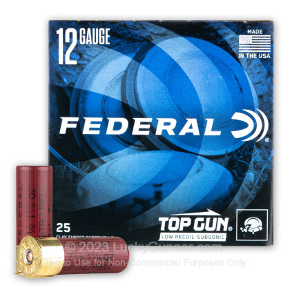 12 Gauge 250 Rounds Federal ammo - 2-3/4" 1-1/8oz. #7.5 Shot - Top Gun Subsonic