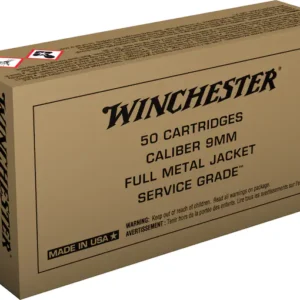 9mm 115 Grain FMJ Service Grade – Winchester- 500 Rounds For Sale