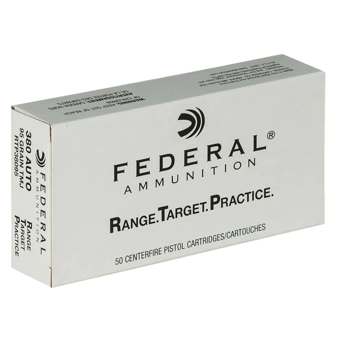 380 ACP 95 Grain FMJ 50 Rounds - Federal Range. Target. Practice.