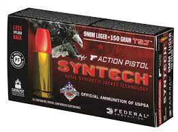 9mm Federal 150 Grain Total Synthetic Jacket (TSJ) Action Pistol – American Eagle Syntech – 500 rounds