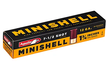 Aguila Minishell Ammunition 12 Gauge 1-3/4" 5/8 oz #7-1/2 Shot Box of 20